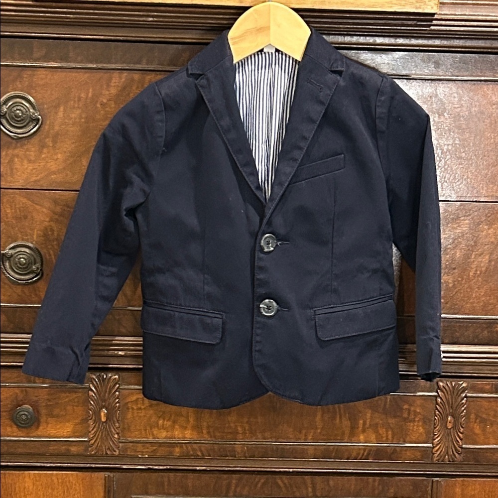 Boden Classic Preppy Cotton Navy Lined Blazer Toddler Size 2-3 Years